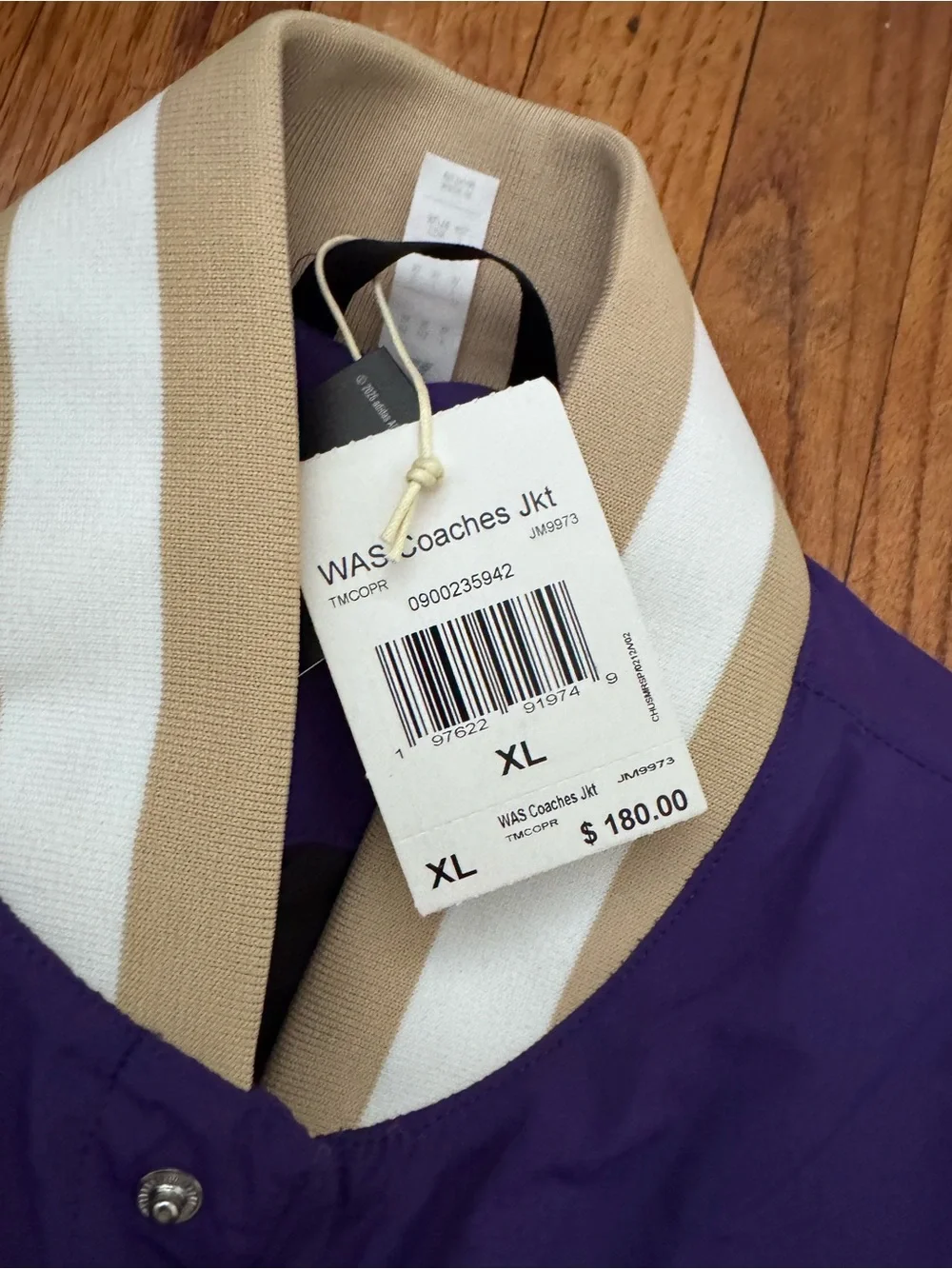 adidas Purple Varsity Jacket university of Washington